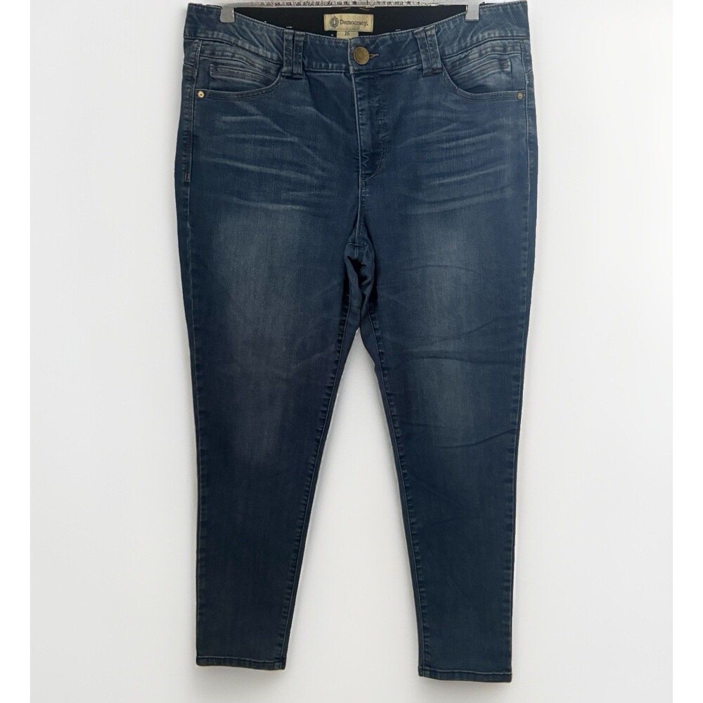Democracy Jeans Womens Size 16 Ab Solution Denim Skinny Jeans Mid Rise Ankle